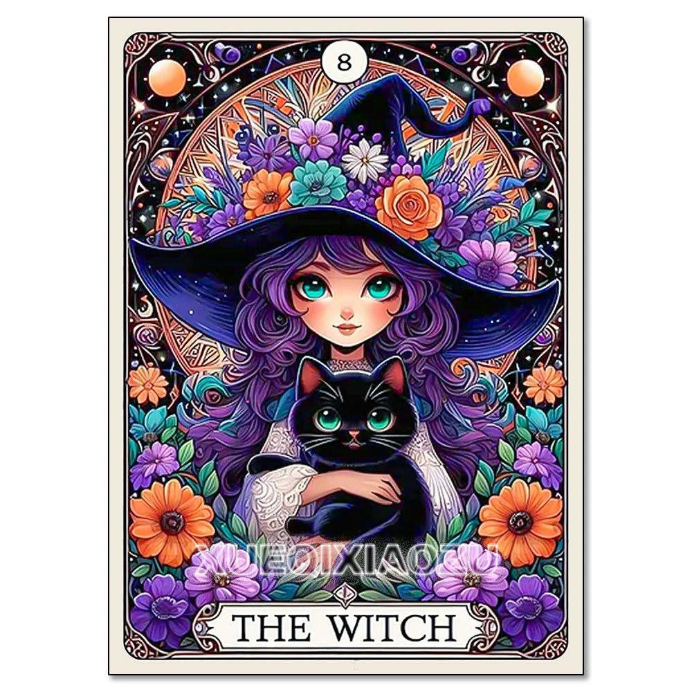 Witch Tarot Diamond Painting Kit - DIY Full Drill Craft for Home Decor