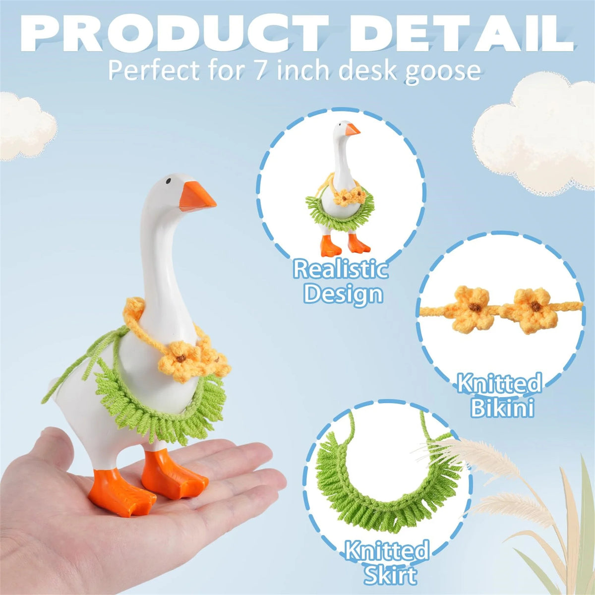 Mini Goose Summer Outfit Set with Hat, Dress, and Bag