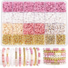DIY Clay Bead Bracelet Making Kit with Golden Letter Beads