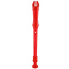 A red transparent ABS recorder with an eight-hole woodwind flute design.