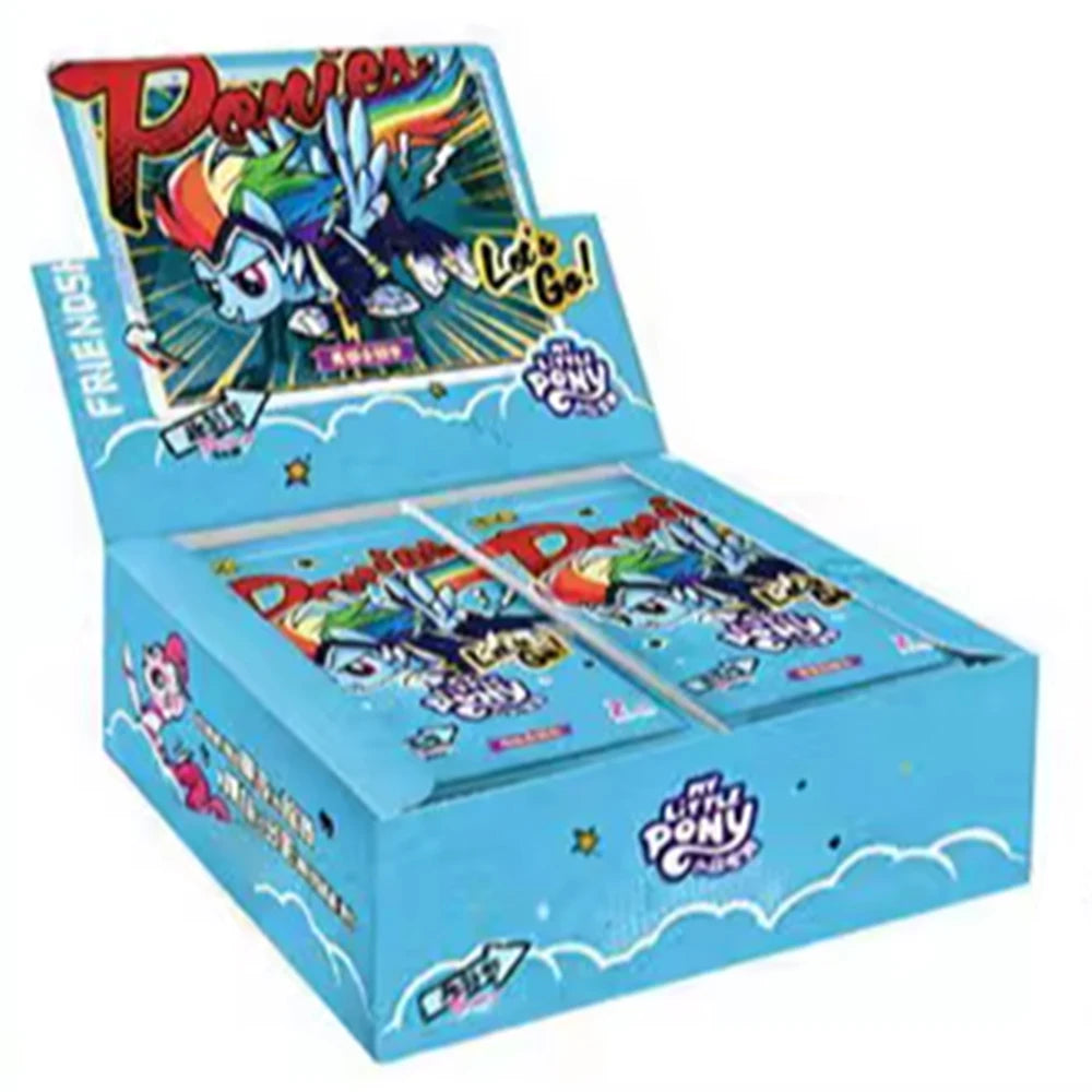 A box of My Little Pony 40th Anniversary Limited Edition trading cards featuring a pony character.