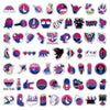 A collection of purple and pink pride themed transparent stickers for various crafts and accessories.