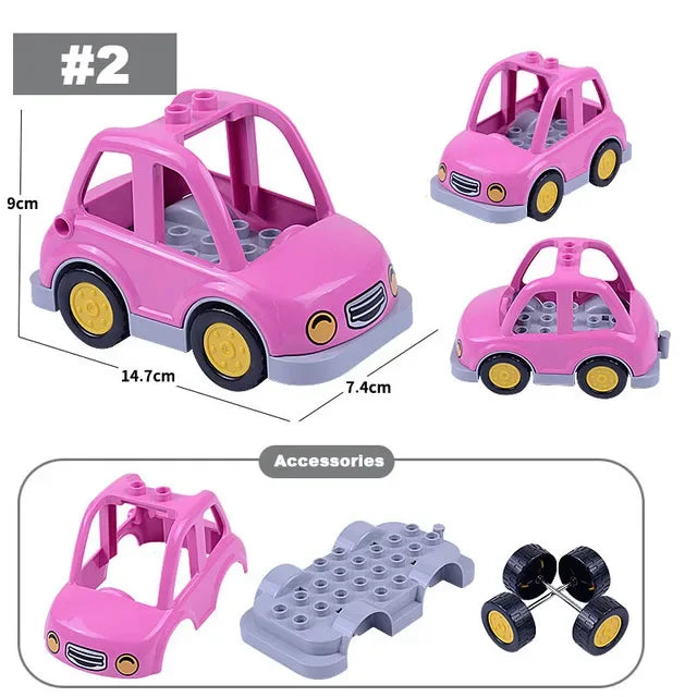 Large Building Blocks Traffic Series Vehicles Set