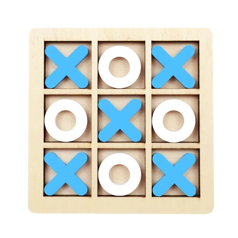 Classic Wooden Tic Tac Toe Game for Family Fun