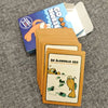 A deck of cards from a Go Fish game featuring illustrations of an alcoholic dad and various drinks.