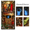 A collection of dark, gothic-themed DIY book nook kits featuring haunted scenes and figures.