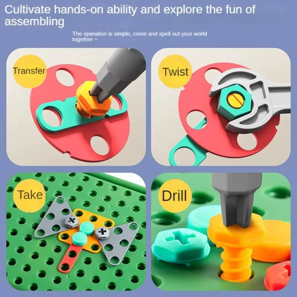 Kids STEM Building Set with Electric Drill and Screwdriver