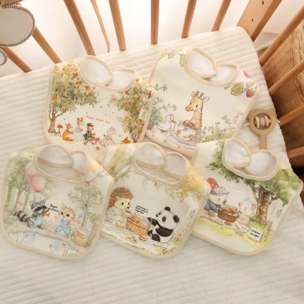 Cotton Baby Bibs with Adjustable Neck – Waterproof & Absorbent