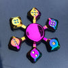 A rainbow metal fidget spinner with smooth silent rotation, featuring multiple colored spinning discs.