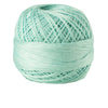 A ball of light mint green 100% cotton crochet thread for tatting and embroidery.