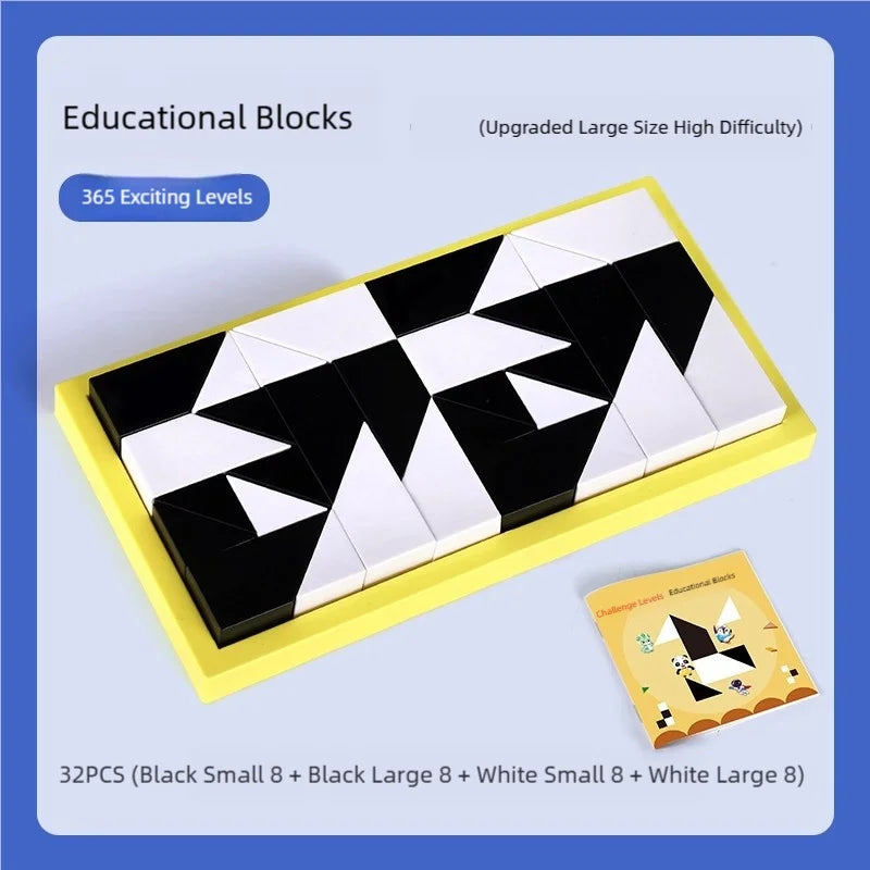 Black and White Building Block Puzzle Set for Kids