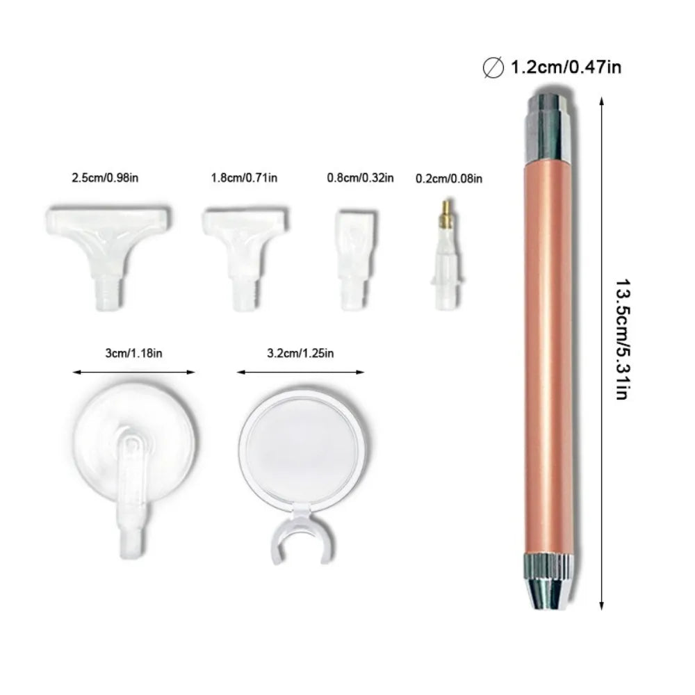 LED Diamond Painting Pen Kit with Multifunctional Tips and Magnifying Glass