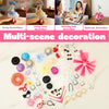 A collection of party decorations including goose figurines, hats, glasses, and various jewelry items.
