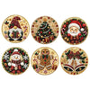 A set of nine Christmas diamond painting ornaments featuring Santa Claus and festive holiday scenes.