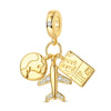 Sterling Silver Travel Charm Bead for Bracelets and Necklaces