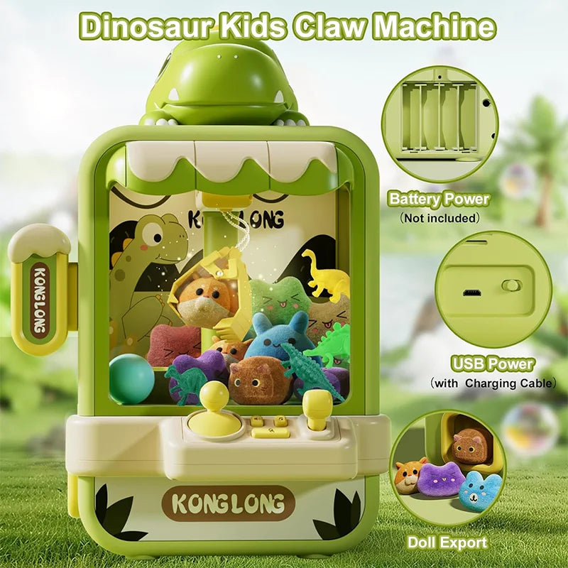 Mini Arcade Claw Machine with Adjustable Grip and Music