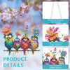 A hanging craft kit featuring an owl and flower pattern made from high transparency acrylic material.
