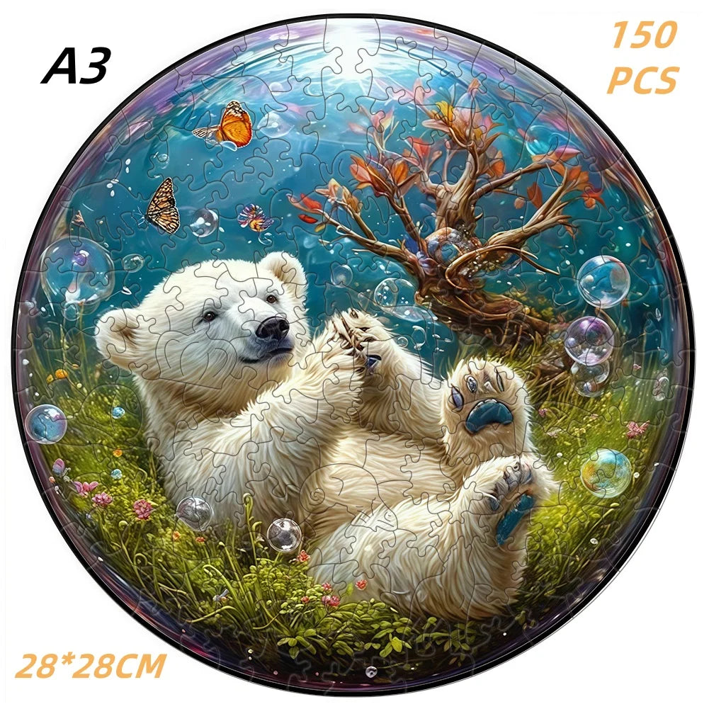 Wooden Animal Jigsaw Puzzle for Kids and Adults
