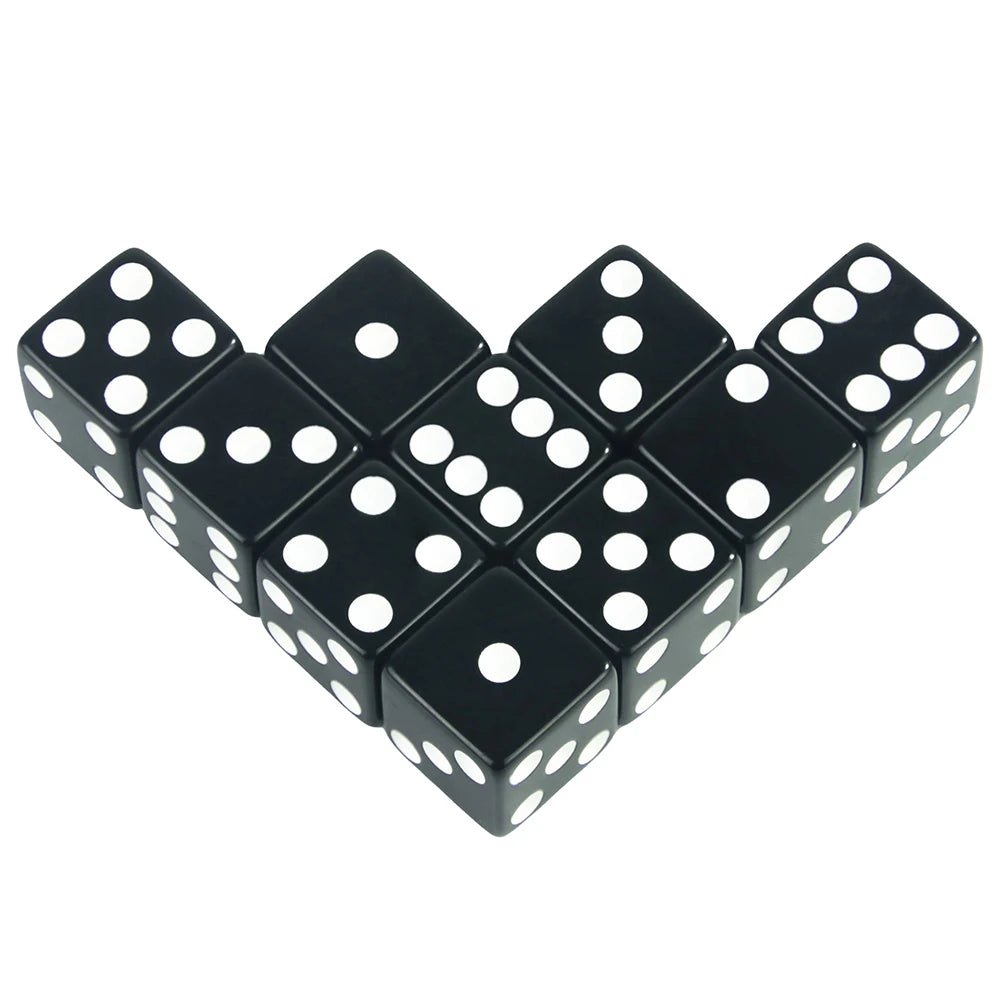 A set of ten vibrant colored acrylic D6 dice for board games and RPGs