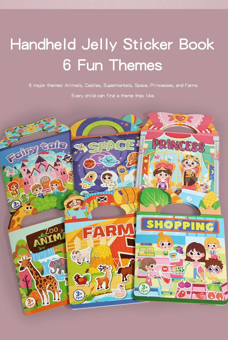 Reusable Sticker Book for Kids – Mess-Free Pretend Play & Learning Themes