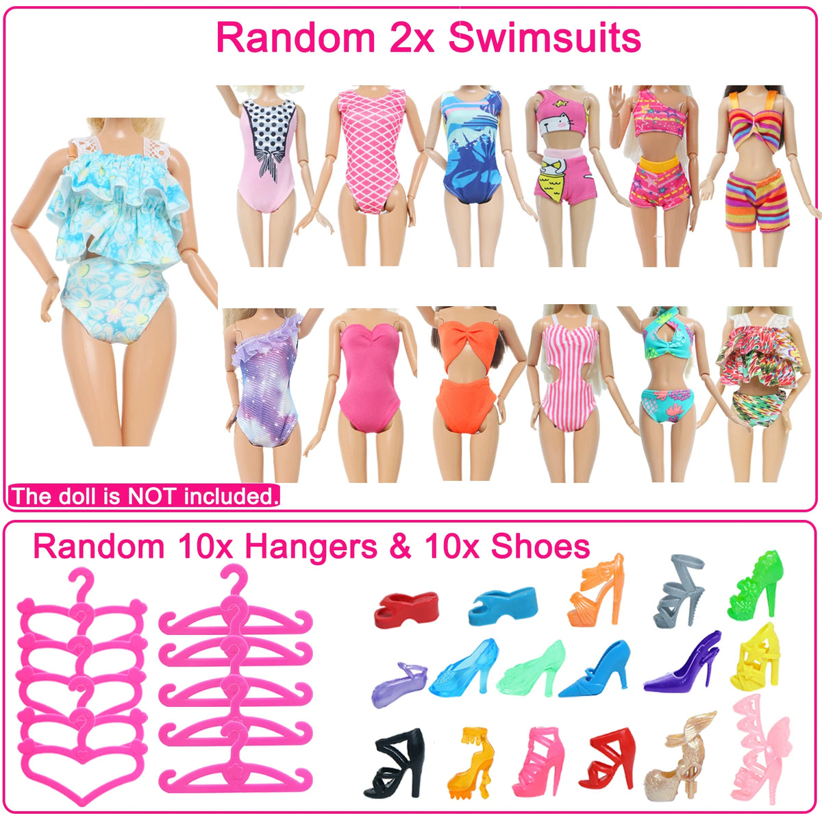27-Piece Doll Fashion Wardrobe Collection for 11.5-Inch Dolls