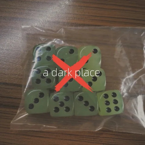 Glow-in-the-Dark Dice Set of 10