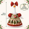 Festive Goose Costume for Outdoor Christmas Décor (Fits 23in Statues)