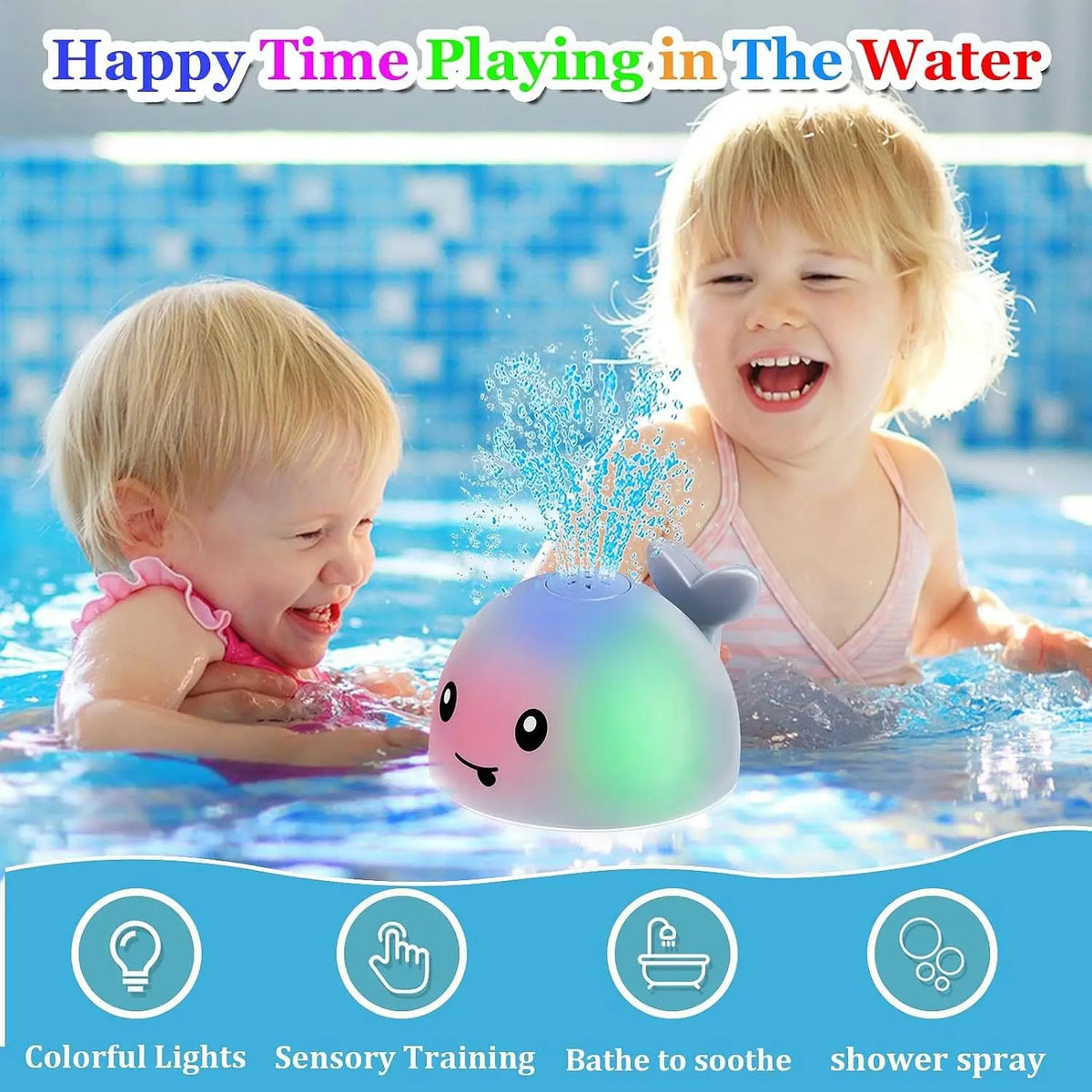 Interactive Whale Bath Toy with Lights and Water Spray