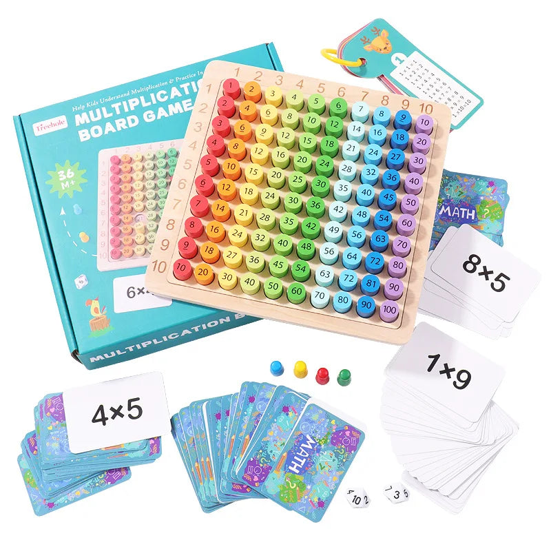 Wooden Multiplication Table Math Learning Toy for Kids