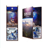 A DIY book nook kit featuring a detailed scene with LED lighting and a dust cover, displayed in a vertical box.