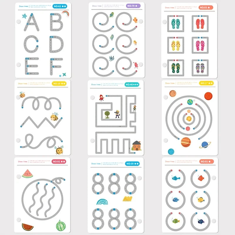 Reusable Magic Tracing Workbook with Pen & Eraser
