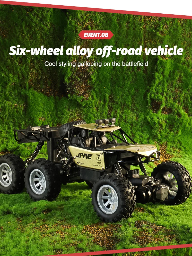 Six-Wheel Drive Off-Road RC Truck with Alloy Frame