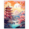 Cherry Blossom Tower Diamond Painting Kit – DIY 5D Wall Art for Adults