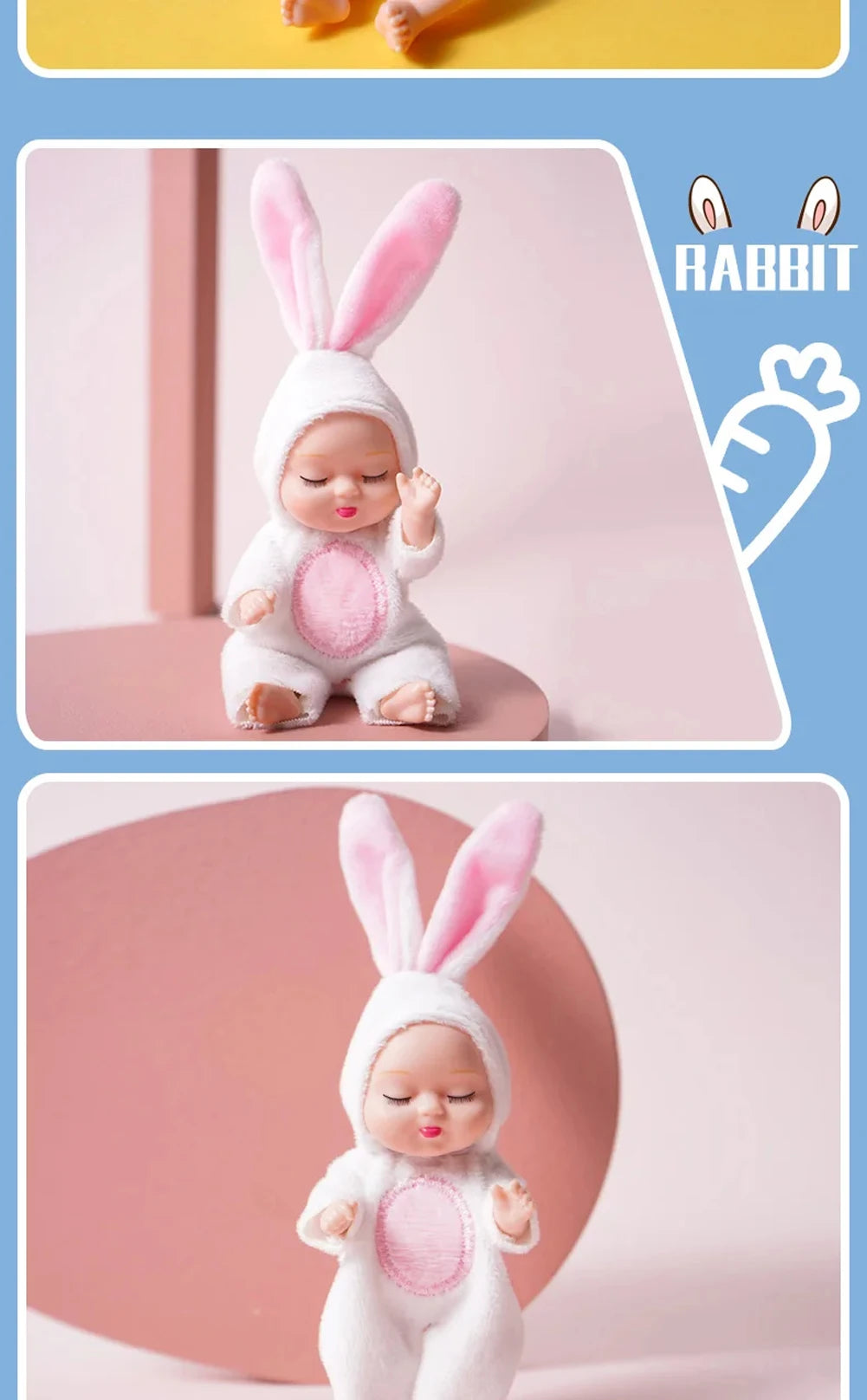 Mini Sleeping Baby Dolls with Clothes - Set of 6