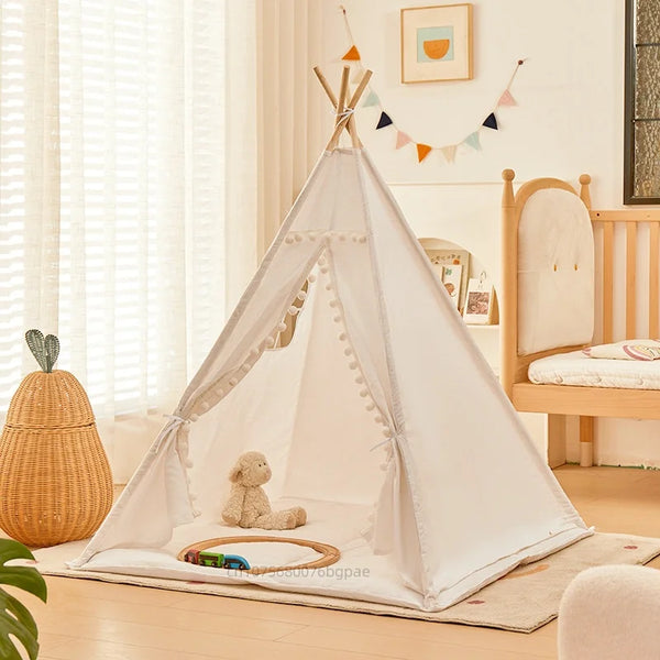 Kids' Foldable Teepee Play Tent with Curtains