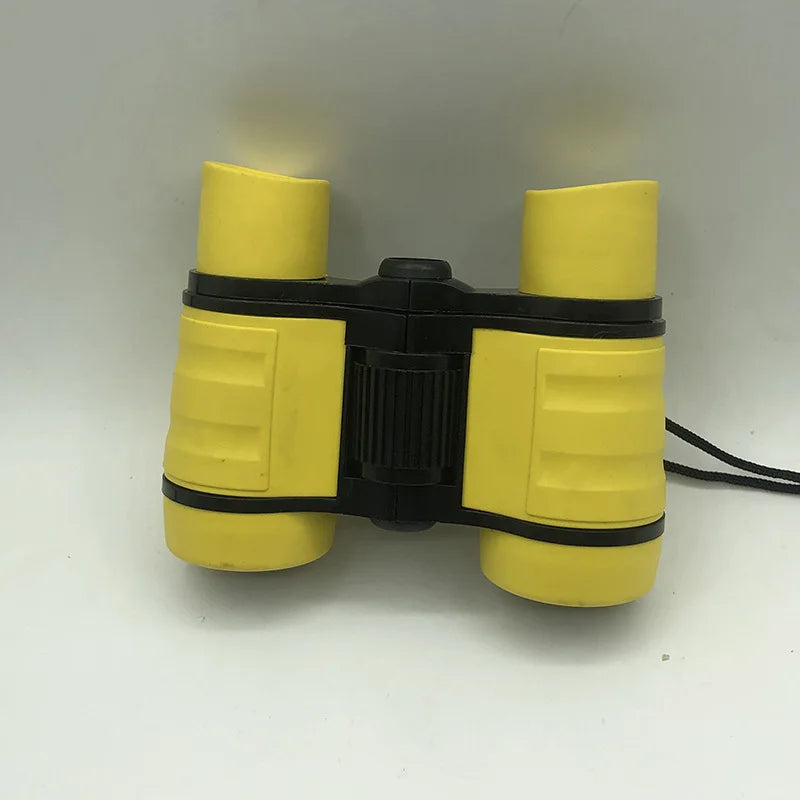 A pair of yellow and black binoculars designed for kids, suitable for bird watching and outdoor adventures.