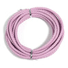 Round braided pink leather cord for jewelry making and DIY crafts