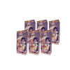 A collection of twelve packaged Lulu Symphonic Poetry Articulated BJD dolls in purple and gold boxes.