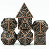 Steampunk Metal Dice Set - 7-Piece Polyhedral RPG Dice
