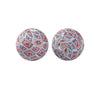 A pair of round, patterned silicone beads for jewelry making and DIY crafts.