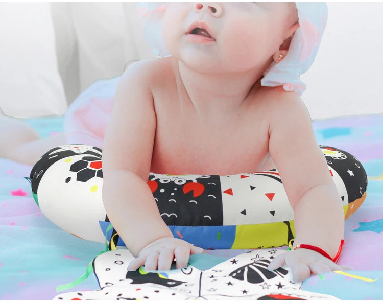 High-Contrast Tummy Time Pillow for Baby Sensory Development