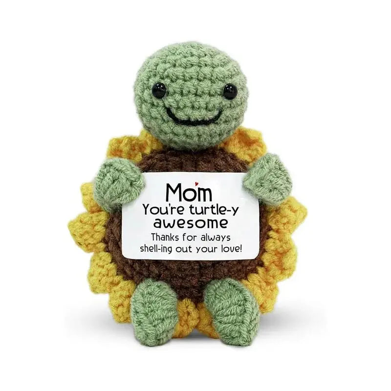 Handmade Crochet Hedgehog Doll with Positivity Card