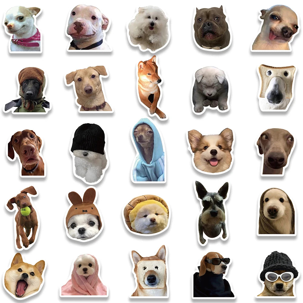 Kawaii Cat & Dog Meme Sticker Pack – Funny Decals for Laptops, Skateboards & Scrapbooks