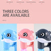 Three colors of the Whale Bubble Gun are shown in blue, pink, and gray.