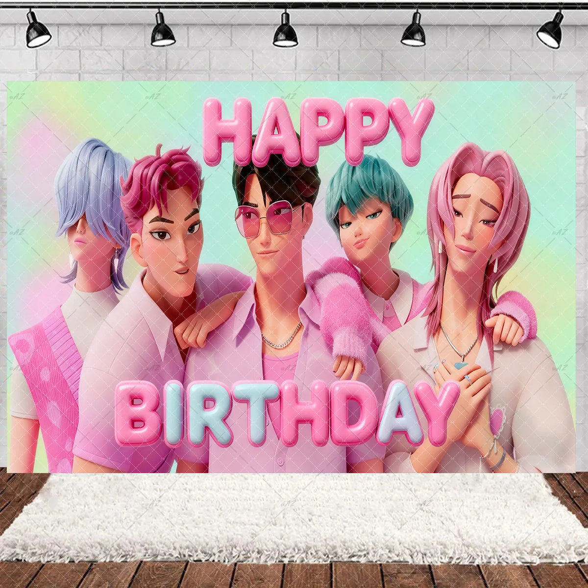 K-Pop Theme Party Backdrop for Birthday Celebrations