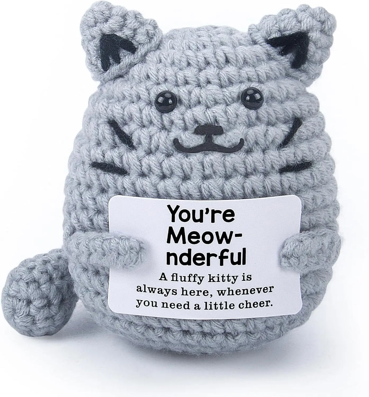 Handmade Crochet Hedgehog Doll with Positivity Card