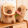 Adorable Capybara Plush Toy with Cute Turtle Backpack