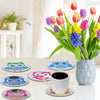 DIY Animal Diamond Painting Coaster Set with Wooden Base