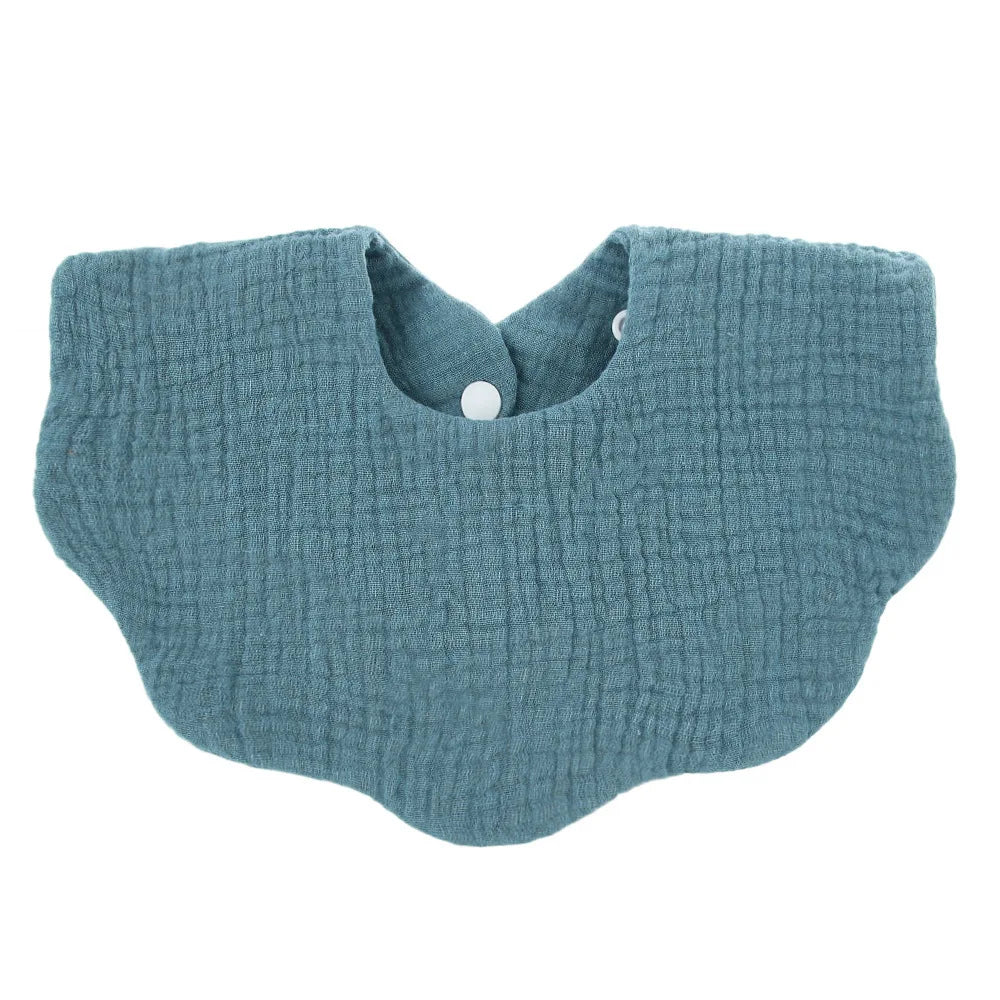 Cotton Baby Bibs with Burp Cloth – Soft Solid Color Bandana Scarf