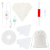 A kit for electric diamond painting featuring a pen, suction tool, and various accessories.